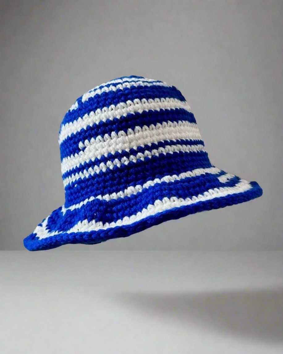 BLUE Crochet Hat - LOVEM - bucket hat